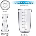 thumbnail image 2 of 4 pcs Clear Cocktail Shaker Set 2 pcs Plastic bar Shaker with 2 pcs Plastic Cocktail Double Measuring Jigger, 2 of 6