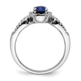 thumbnail image 2 of 10k White Gold 1/3 carat Lab Grown Diamond VS/SI+ G+ and Oval Lab Created Blue Sapphire Ring, 2 of 5