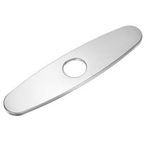 Faucet Deck Plate, 10" 304 Stainless Steel Oval Hole Cover Deck Plate Escutcheon for Bathroom/Kitchen Sink Faucet [Brushed Silver Tone]