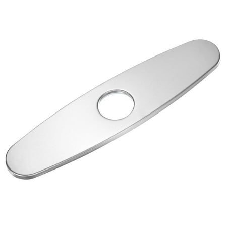 Faucet Deck Plate, 10" 304 Stainless Steel Oval Hole Cover Deck Plate Escutcheon for Bathroom/Kitchen Sink Faucet [Brushed Silver Tone]