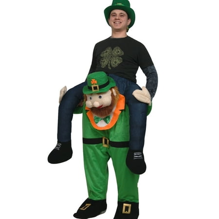 Adult Carry Me Buddy Ride On A Shoulder Piggy Back Leprechaun Costume Mascot