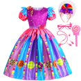 thumbnail image 1 of Rianbow Lollipop Candy disfraz niñas princesa vestido cumpleaños carnaval fiesta Cosplay disfraz niños Purim ropa con diademas (3-4T) Gao Jinjia LED, 1 of 2
