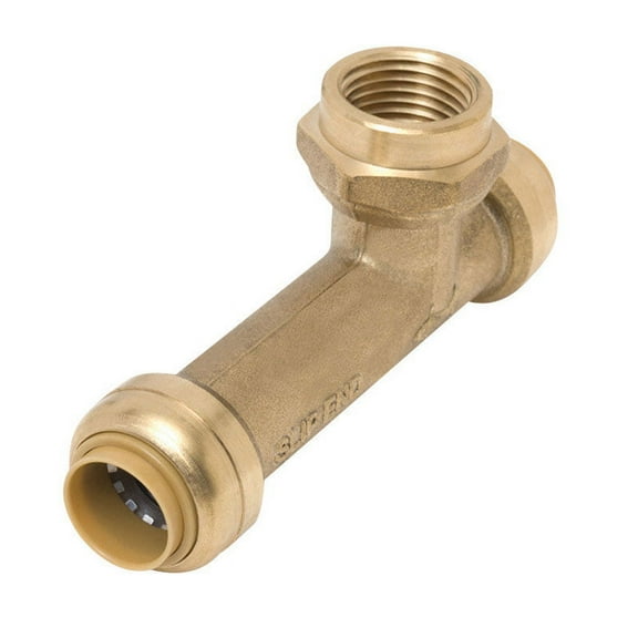 SharkBite 1/2 in. Push x 1/2 in. Dia. FPT Brass Threaded Center Tee