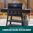thumbnail image 4 of Charbroil Gas Grill, Performance Series FlavorMax 4 Burner Grill with Side Burner, Black, 4 of 12
