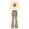 thumbnail image 6 of Cethrio Girls Graphic Outfit Sets, Spring Fall Long Sleeve 2 PC Casual Girls' Clothing Sets Beige Size 5-6 T, 6 of 7