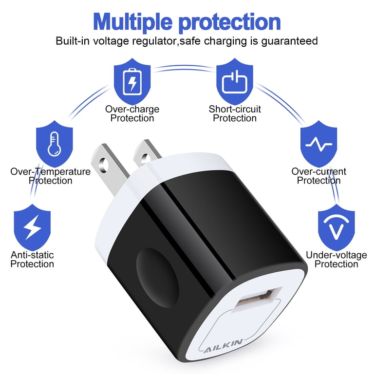Ailkin 2.1A Dual Port USB Wall Charger Block photo 5