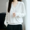thumbnail image 5 of shoper Wool Sweater Women Pullover Lightweight 2025 Fall Winter Long Sleeve V Neck Lace Splicing Solid Color Casual Sweater Tops, 5 of 6