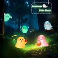 thumbnail image 4 of Halloween Luminous Ornaments, QIDESHIP, Colorful Glow in The Dark Ghost Figurines with Box for Party Favors, Mini Cute Night Light Decorations for Halloween Home Desk Shelf, 2x1.2x0.9 Inch, 4 of 6