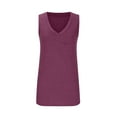 thumbnail image 5 of up to 60% off Gifts Usmixi Womens Tank Tops Casual Solid Loose Breathable Workout Pocket Tshirts Vest Summer Trendy Plain V-Neck Sleeveless Shirts Blouse Wine XXL, 5 of 6
