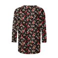 thumbnail image 5 of Nouveaux et Tendances T-Shirts Graphiques Uooqdmx pour Femmes, Hauts Boho pour Femmes, Hauts Floraux pour Femmes, Tunique Col en V 2025, T-Shirts Mignons, Hauts de Printemps pour Femmes 2025, Rouge 1 m, 5 of 5