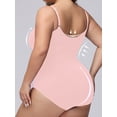 thumbnail image 2 of Bodysuit bodysuit solid colour plus size in polyamide and elastane high support knit fabric without padding women's cardigan elegant bodysuit PINK 1XL, 2 of 8