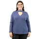 thumbnail image 1 of Sueter de cuello con abertura Roman Fashion /Talla Extras, 0383 (Azul marino) azul marino 44, 1 of 6