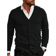 thumbnail image 1 of Men Cardigan, Long Sleeve V Neck Button Closure Sweater Knit Tops for Casual Daily, 1 of 6