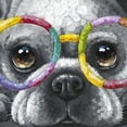 thumbnail image 3 of HFDF Cute Dog Wall Art With Glasses Funny Animal Canvas for Living Room, Bedroom, Office Home Decoration 13.5x13.5 24x16inch Framed, 3 of 7