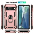 thumbnail image 3 of SaniMore Tri-layer Case for Google Pixel 7 6.3" 2022, 360° Rotating Holder/Kickstand Rugged PC Back + TPU Bumper Magnetic Car Mount Anti-fingerprint Anti-fall Heavy Duty Protective Case, Rosegold, 3 of 7