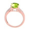 thumbnail image 6 of Parijat Jewels Rings for Women 2.52 Carat Oval Peridot and Diamond Ring 4-Prong 10K Rose Gold, 6 of 6