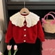 thumbnail image 1 of Falda de otoño e invierno para niños, lindo vestido para niña, falda de malla de estilo occidental, falda para niña británica, 1 of 6