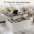 thumbnail image 5 of SinCiDo Farmhouse Coffee Table with Storage for Living Room, Lift Top Coffee Table w/Sliding Groove Barn Door, 5 of 6
