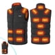 thumbnail image 1 of Chaleco calefactado para hombres y mujeres con 3 niveles de calefacción: chaleco de invierno alimentado por USB, 15 zonas de calefacción, capucha, talla ajustable (negro/rojo), 1 of 8