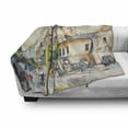 thumbnail image 3 of Urban Soft Flannel Fleece Throw Blanket, Watercolor Painting of a City Street with Buildings and Cars Soft Display, Cozy Plush for Indoor and Outdoor Use, 50" x 60", Multicolor, by Ambesonne, 3 of 6