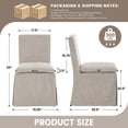 thumbnail image 2 of Dayalane Modern Farmhouse Parsons Slipcover Dining Chairs Set of 4, High Back Linen Upholstered Kitchen Chairs with Removable Slipcover, Armless Oak Wooden Side Chair for Dining & Living Room, Beige, 2 of 10