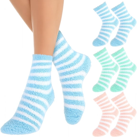TELOLY 3 Pairs Aloe Infused Socks Lotion Socks Moisturizing Spa Socks Non Slip Coral Fleece Socks for Repairing Softening Dry Cracked Feet Infused Gel Sleeping