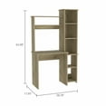 thumbnail image 4 of Computer Desk with Bookshelf, Writing Study Desk with Storage Shelves & 5 Cubbies, Modern Compact Computer Workstation for Home & Office, Space-Saving Design (Beige), 4 of 6