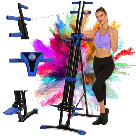 Vertical Climber Exercise Machine for Home Gym, 350 LBS Stair Stepper with 5-Level Heights for Cardio & Resistance Training & Full Body Workout, Easy to Assemble Upgrade Foldable
