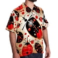 thumbnail image 2 of Seven Starred Ladybird Men's Short Sleeve Casual Printed Button Down Beach Shirt - Summer Hawaiian Top, 2 of 6