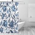 thumbnail image 2 of FREEAMG Blue Bouquet Shower Curtain Bathroom Decorative Shower Curtain Waterproof Washable Reinforced Grommets, 72x72 Inch, 2 of 5