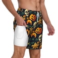 thumbnail image 3 of Goofa Halloween Skull Printed Men's Swim Trunks Board Shorts Quick Dry Mens Swimming Trunks with Compression Liner,Breathable Fit Hawaii Beach Shorts-Small, 3 of 9