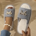 thumbnail image 4 of uublik Womens House Fuzzy Slippers Indoor Home Slippers House Slippers Open-Toe Breathable Winter Indoor Slippers, Gray, 4 of 5