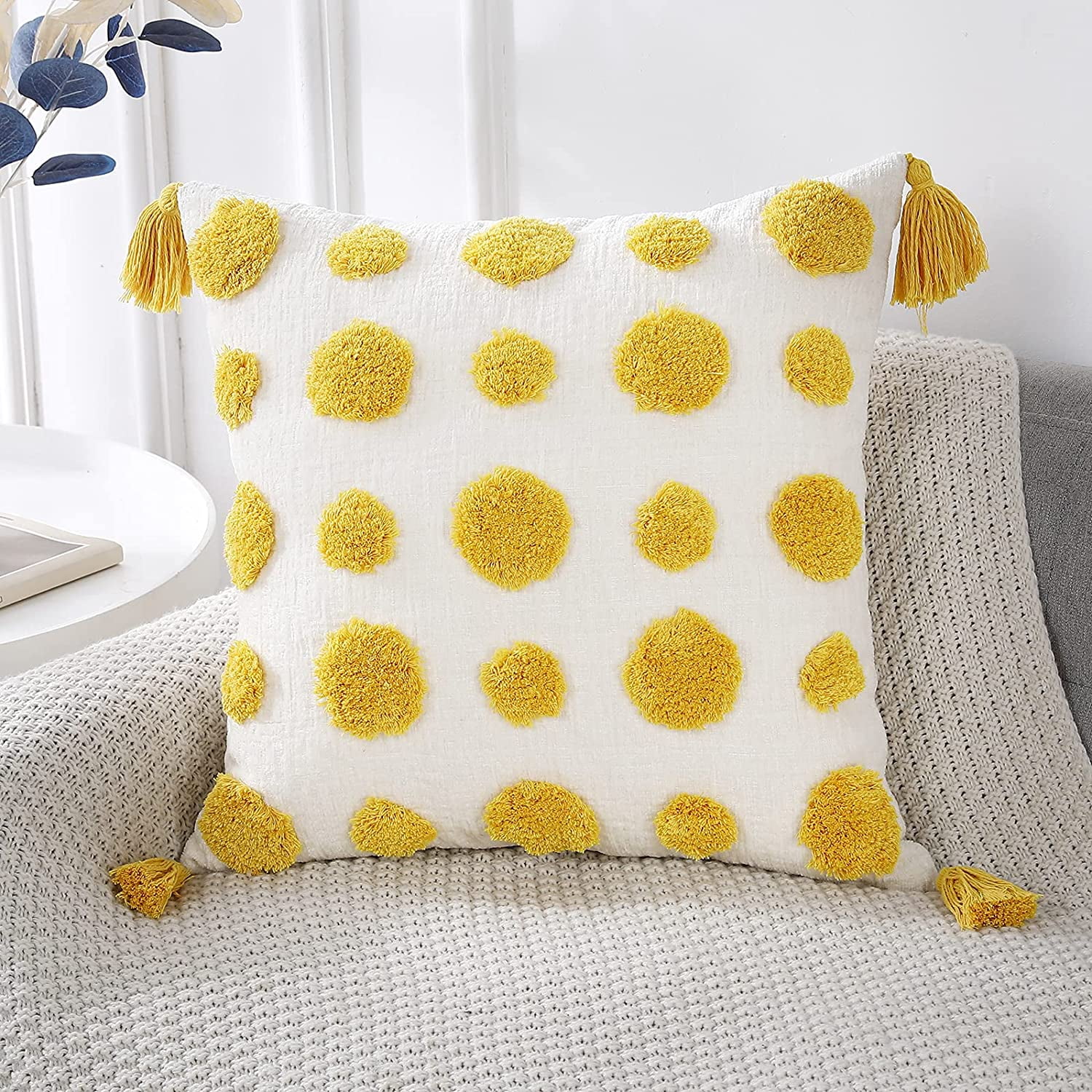Yellow and grey pillow cases hotsell
