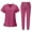 1-hot pink, variant on Medical Scrub Set for Women, Modern V Neck Scrub Top & Jogger Pant with 8 Pockets Professionals Soft Stretch Athletic Nursing Uniform Workwear (Light purple)