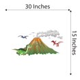 thumbnail image 4 of Cute Flying Dinosaurs Molten Volcano ArtWall Decal Decoration Joyful Cartoon Cartoon Animals Decorating Ideas for Child's Bedroom Size: 30 In(W) x 15 In(H), 4 of 5