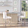 thumbnail image 2 of HOMCOM Tabourets de Comptoir Modernes Chaises de Comptoir Rembourrées Ensemble de 2 Beige, 2 of 10