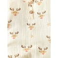 thumbnail image 5 of Qiylii Baby Cotton Linen Christmas Deer Button Romper Bodysuit One Piece Jumpsuit Playsuits Beige, 5 of 9