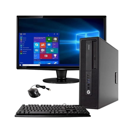 HP EliteDesk 800 G2 Desktop Computer with 24" Monitor Intel Core i5-6500 16GB Memory