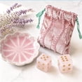 thumbnail image 6 of 2Pcs Mahjong Dice Set, Natural Pink Crystal Gemstone D6 Dice with Velvet Pouch & Ceramic Tray, 16mm Stone Dice for American Mahjong, Mahjong Accessories, Board Games & Gift for Players, 6 of 7