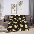 thumbnail image 2 of Shiba Throw Blanket Shiba Inu Plush Cute Puppy Blanket Shiba Inu Gifts for Shiba Inu Lovers twin plush blanket,light weight throw,microfiber throw blanket，throw blanket for bed decorative，60" x 80", 2 of 5