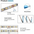 thumbnail image 3 of 12V LED Strip, 1cm Wide, 3000K 5M Warm White LED Strip 2835 IP65 120 LEDs/M, Total 600LEDs LED Light Strip for Bedroom, Kitchen Decoration, 3 of 5