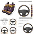 thumbnail image 2 of Jeiento Southwest Aztec 13 Pack Automobile Seat Cover Set Car Steering Wheel Cover Car Seat Belt Cover Sunflower Car Trash Can Car Coasters Purple Car Decor Accessories Fit Most Car Truck SUV Van, 2 of 5