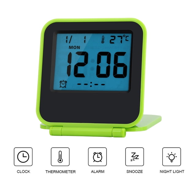Reloj Despertador de Viaje Sincero Plegable Verde