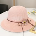 thumbnail image 3 of Ladies Sun Hat - Bowknot Flower Decor - Summer Wide Brim Floppy Bucket Hat for Women Girls, 3 of 7