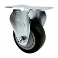 thumbnail image 2 of Polyurethane Top Plate Rigid Caster with 3 Inch Black Wheel - 300 lbs. Capacity Per Caster - Service Caster Brand, 2 of 4