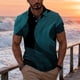 thumbnail image 2 of Camisas de Verano Casuales de los Hombres Botón de Manga Corta con Cuello de Solapa, Top de Mezcla de Viscosa Transpirable para el Día Del Padre, 2 of 7
