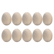 Unfinished Wooden Craft Eggs: Flat Bottom Wood Eggs 10Pcs Craft Eggs Unpainted Eggs for Display Children DIY Painting Egg Ornaments