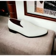 thumbnail image 4 of Men's Sparkle Smoking Moccasin Slip On Round Toe Formal Loafers Dress Shoes, White-PU, 9, 4 of 5