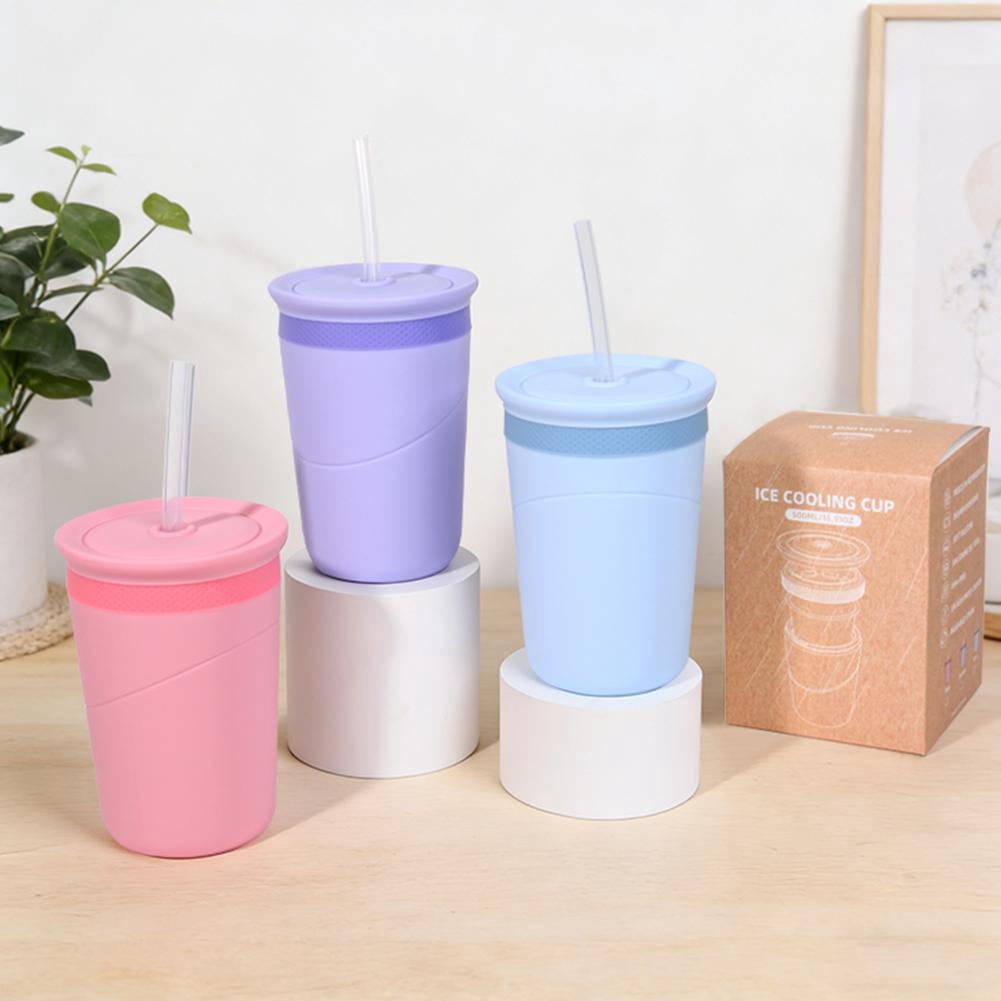 Silicone Ice Cube Cylinder, Silicone Ices Bucket, Cylinder IceCube Mold Ice Trays, Mini Ices Tray Mold Cup with Lid Crushed IceMaker Cup for Coffee Juice Tea Cocktail Chilling