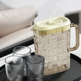 thumbnail image 6 of Plastic Beverage Pitcher 2000ml Transparent Jug | Durable ABS PP Ribbed Design with Lid Handle | Dishwasher Safe Drink Container for Water Tea Soybean Milk | 21.5x19.5x10 cm | Single Pitcher, 6 of 6